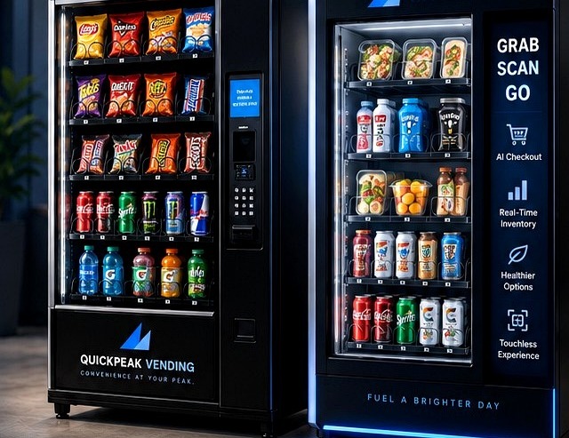 Traditional and smart vending machines for QuickPeak Vending